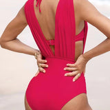 Francisca™ | Fato de banho modelador de luxo com decote em V profundo