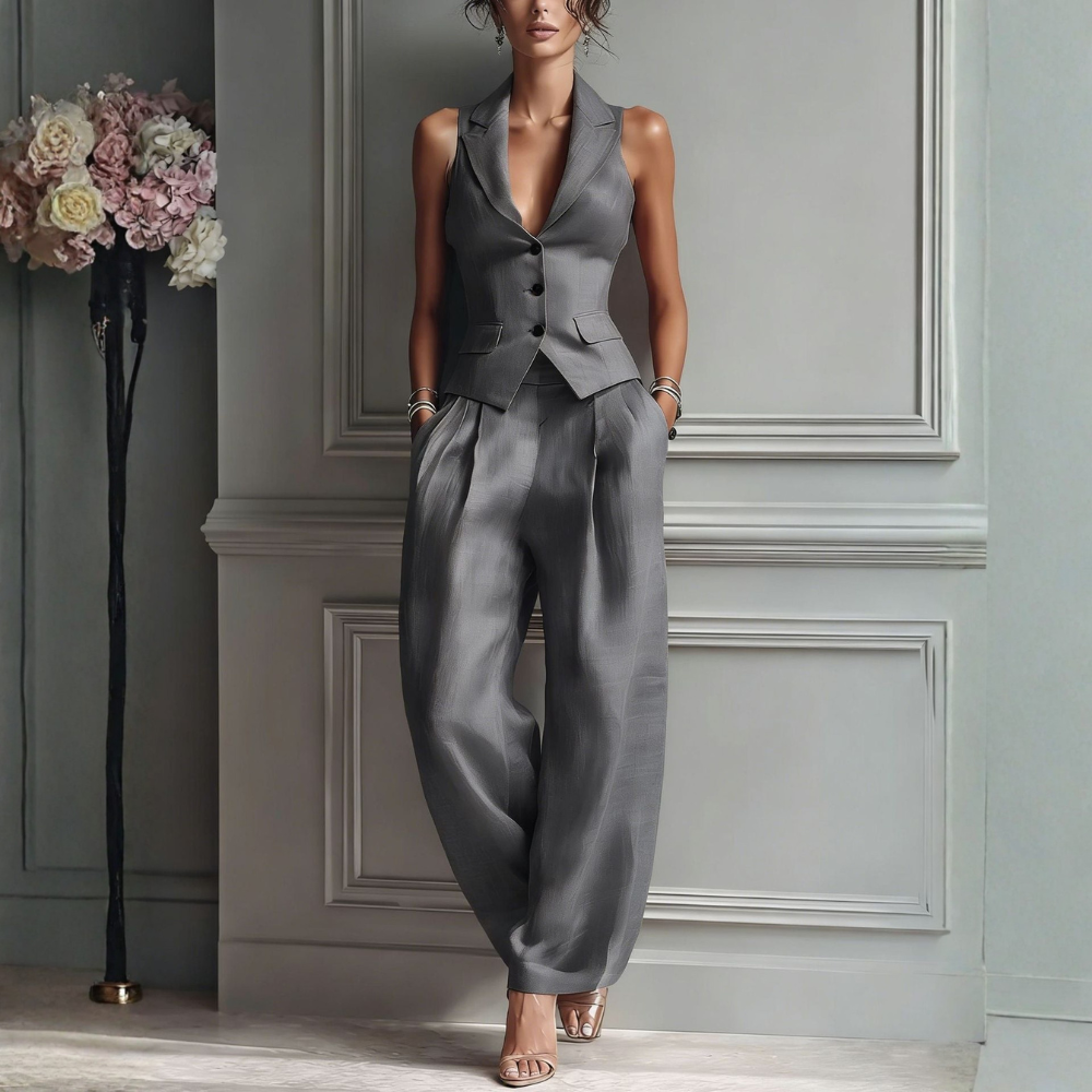 CONJUNTO ELEGANTE DE DUAS PEÇAS PARA MULHERES
