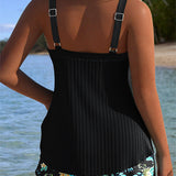 Laluna® | Tankini riscado com calções de praia em dois peças