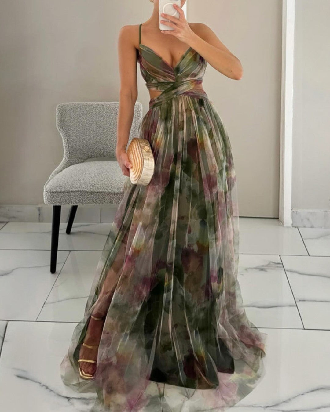 Giselle | Vestido maxi encantado com padrão floral