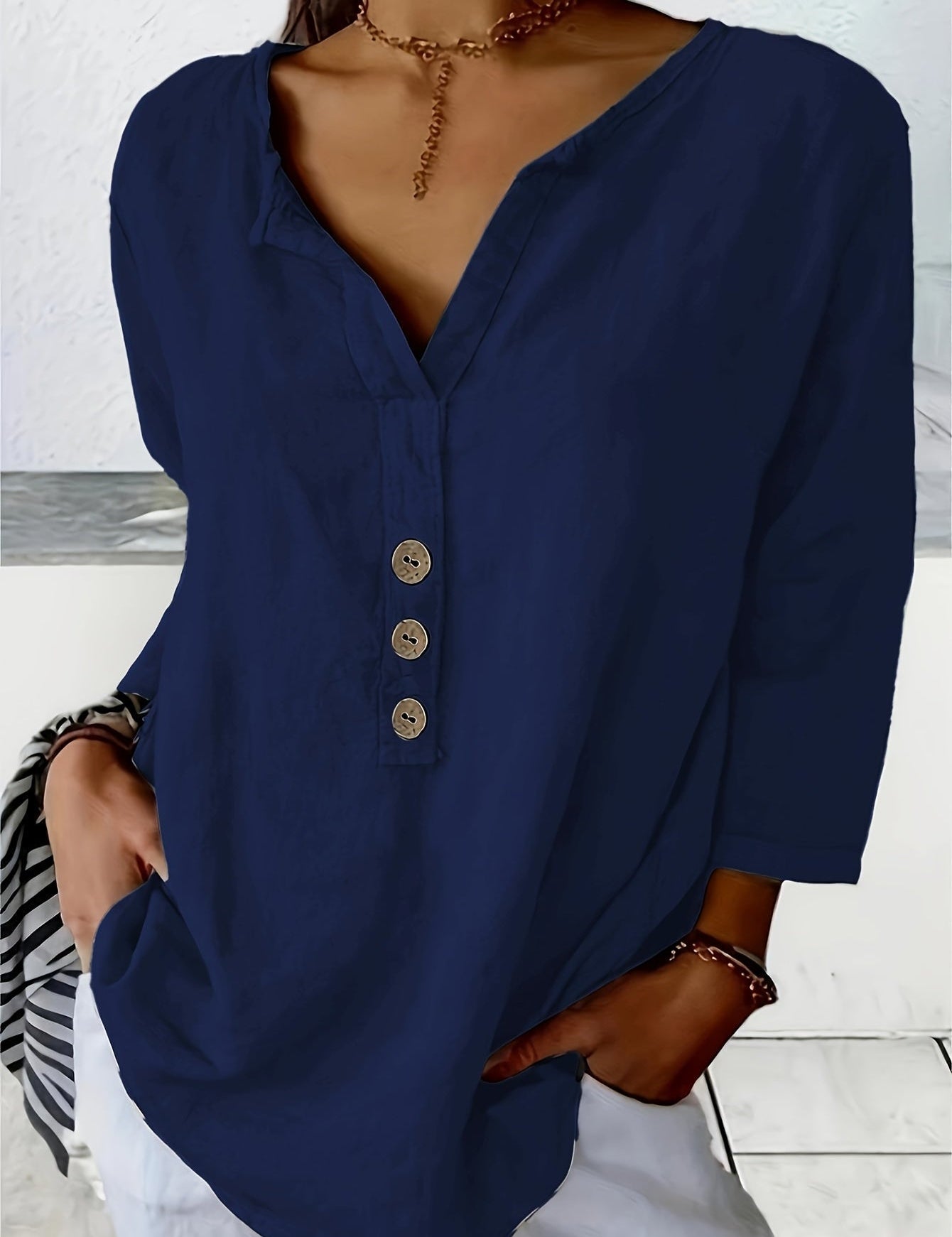 Solénya™ | Blusa de algodão-linho