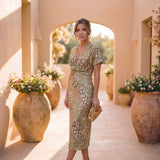 Antonella | Vestido elegante de tecido leve e fluido