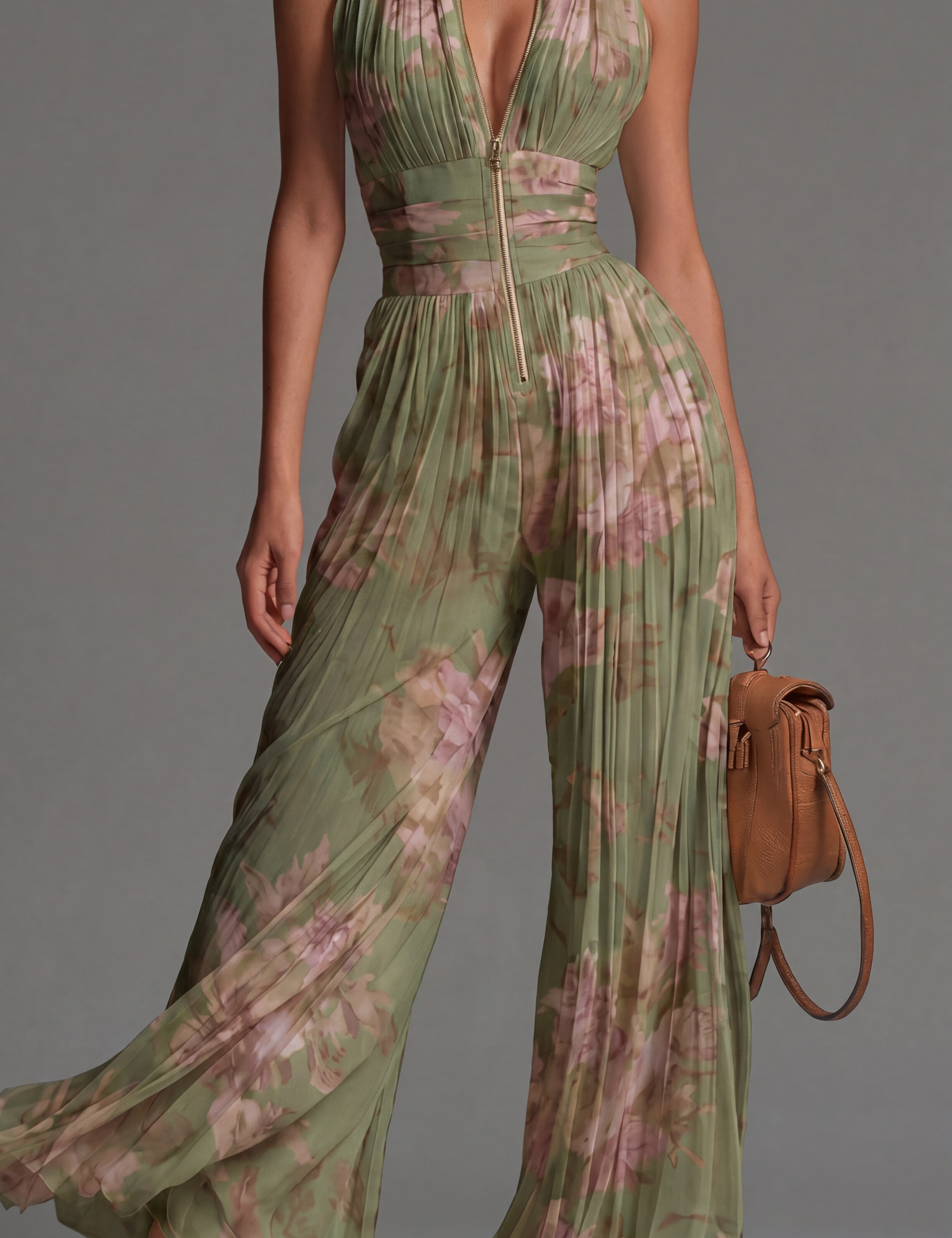 Inês | Macacão plissado floral