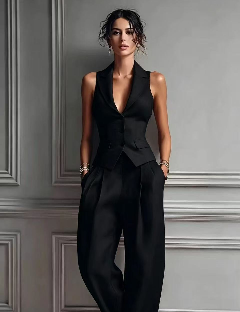 CONJUNTO ELEGANTE DE DUAS PEÇAS PARA MULHERES
