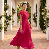 Seraphina | Elegante Maxi Vestido Plissado com Cinto na Cintura