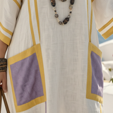 Emma | Vestido maxi de mangas curtas e decote em V