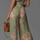 Inês | Macacão plissado floral
