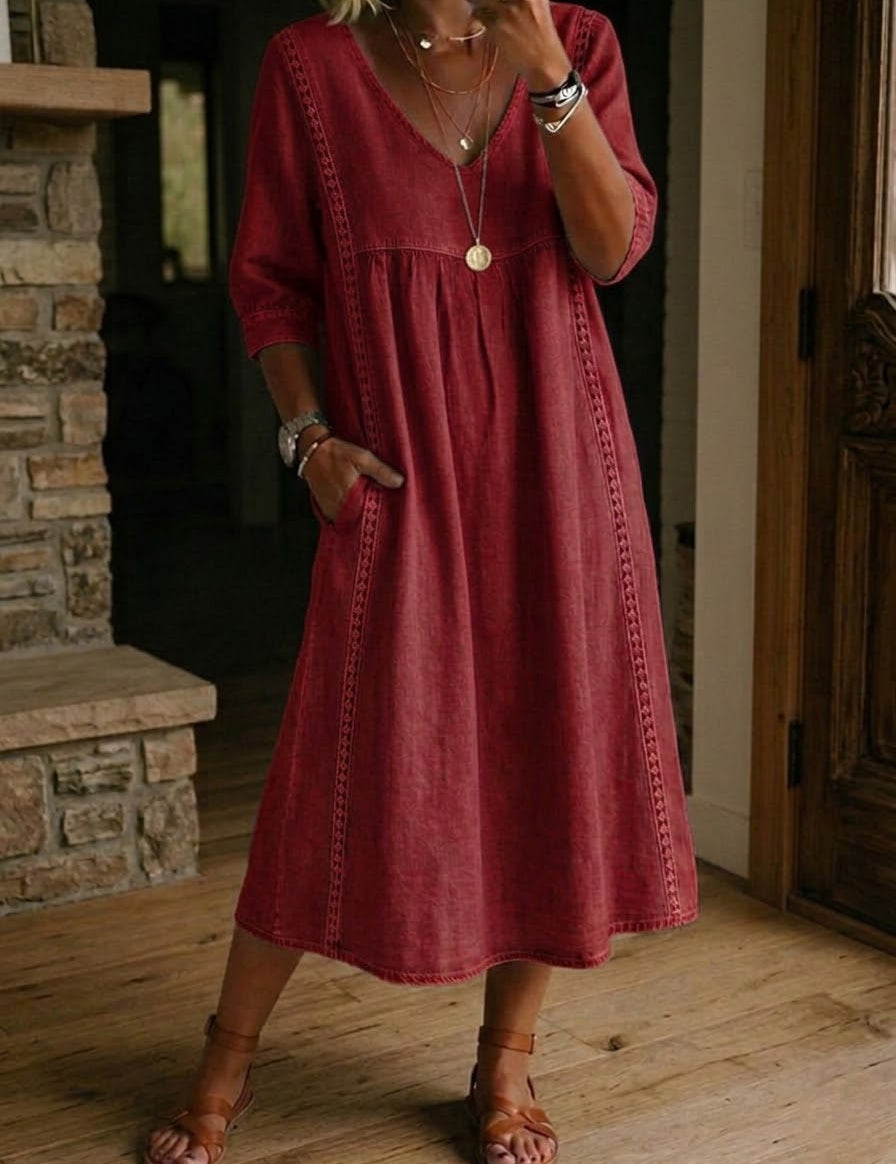 Alba | Vestido maxi com estampado floral artístico e algodão premium